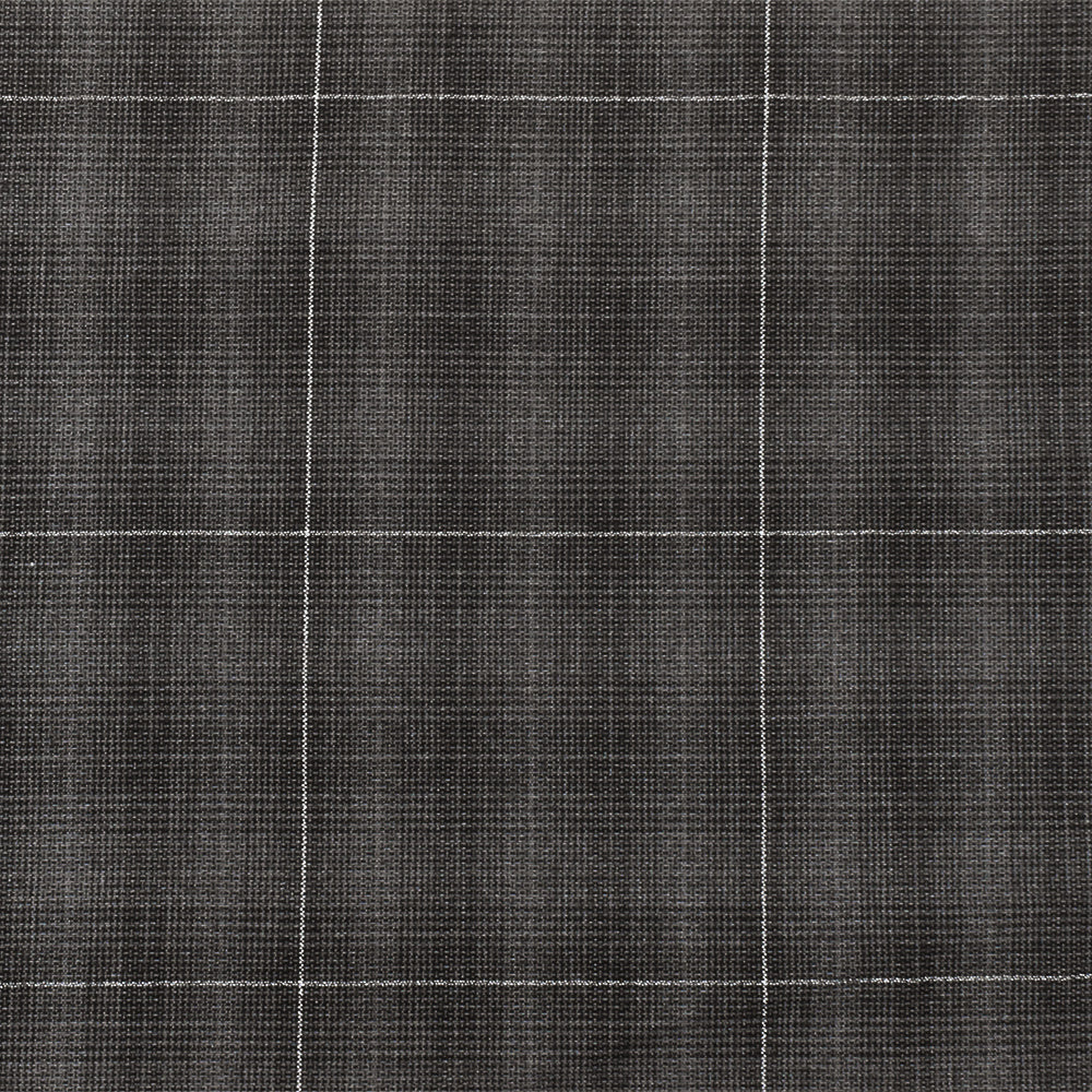 Black-Gray-Silver Plaid Grid Poly Metallic Shirting Woven Fabric - Image 3