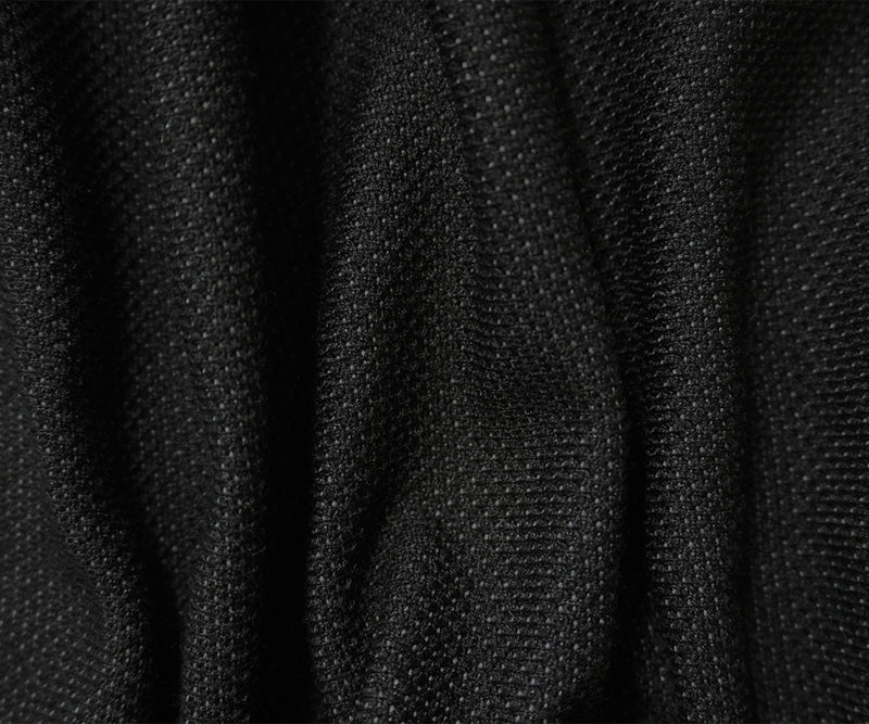 Black-Gray Wool Poly Spandex Stretch 3D Texture Double Knit Fabric - Image 3