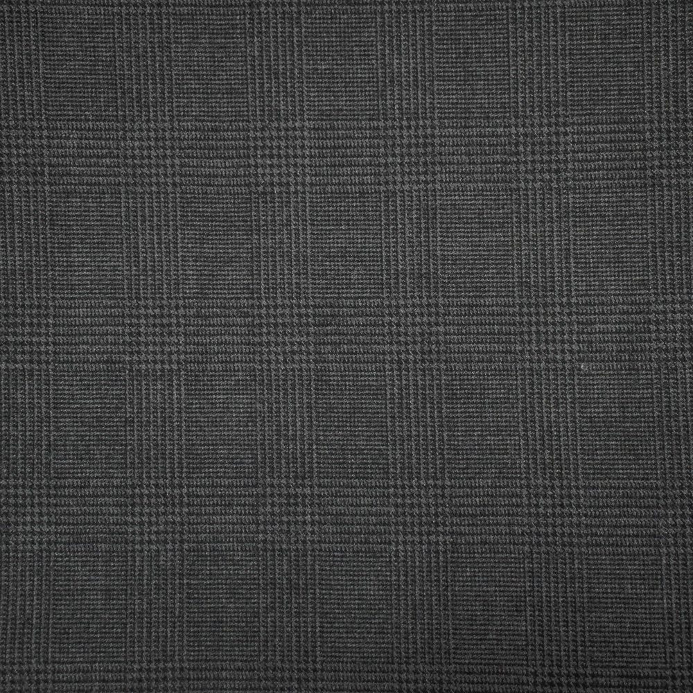 Black-Gray Wool-Polyester Glen Plaid Suiting Woven Fabric - Image 3