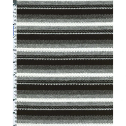 Black/Grey Striped Poly Blend Sweater Knit Fabric