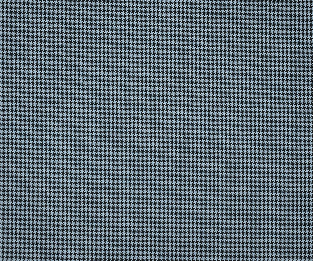 Black-Light Blue Wool Polyester Micro Houndstooth Woven Suiting Fabric - Image 4