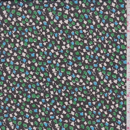 Black Mini Clover Chiffon Fabric