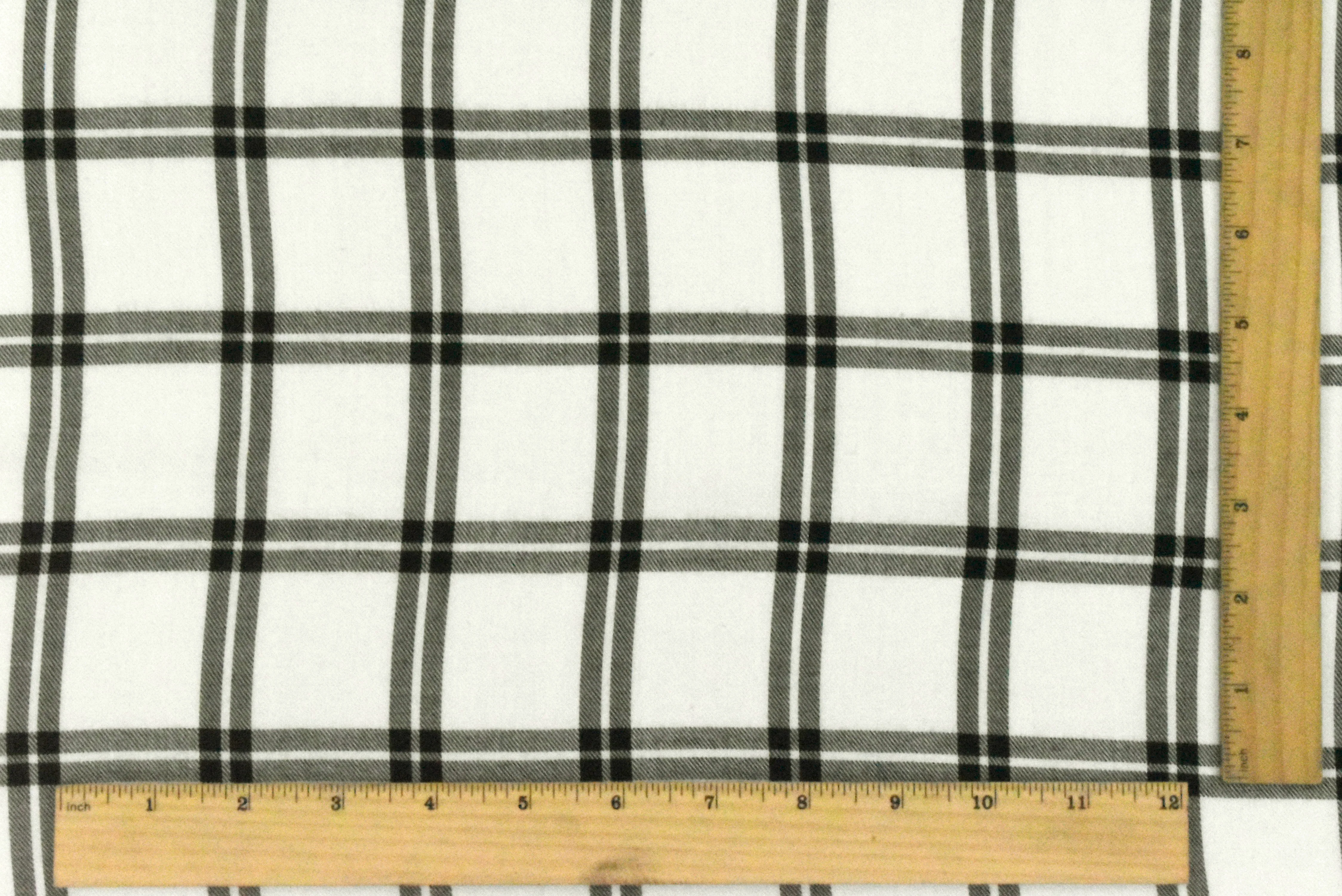 Black-Off-White Famous Designer Plaid Check Twill Shirting Fabric - Image 5