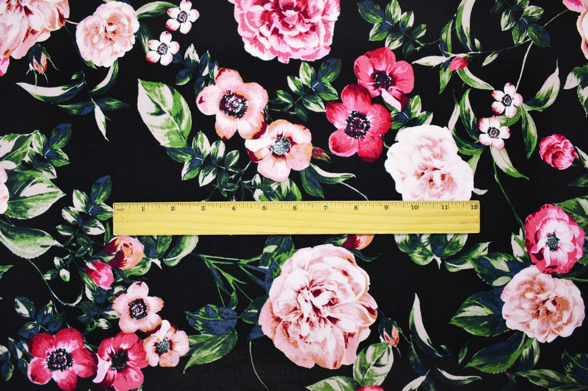 Black-Pink-Multi Rayon Stretch Spandex Floral Jersey Knit Fabric - Image 4