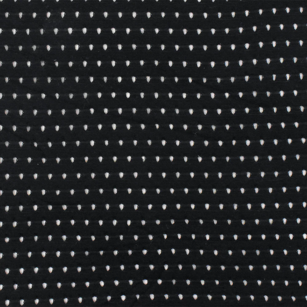 Black Solid Stretch Spandex Rayon Athletic Mesh Knit Fabric - Image 3