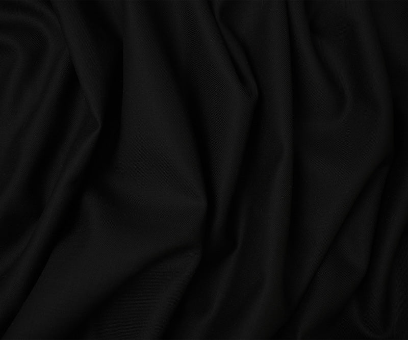 Black Tropical Wool Poly Solid Woven Shirting Fabric - Image 3