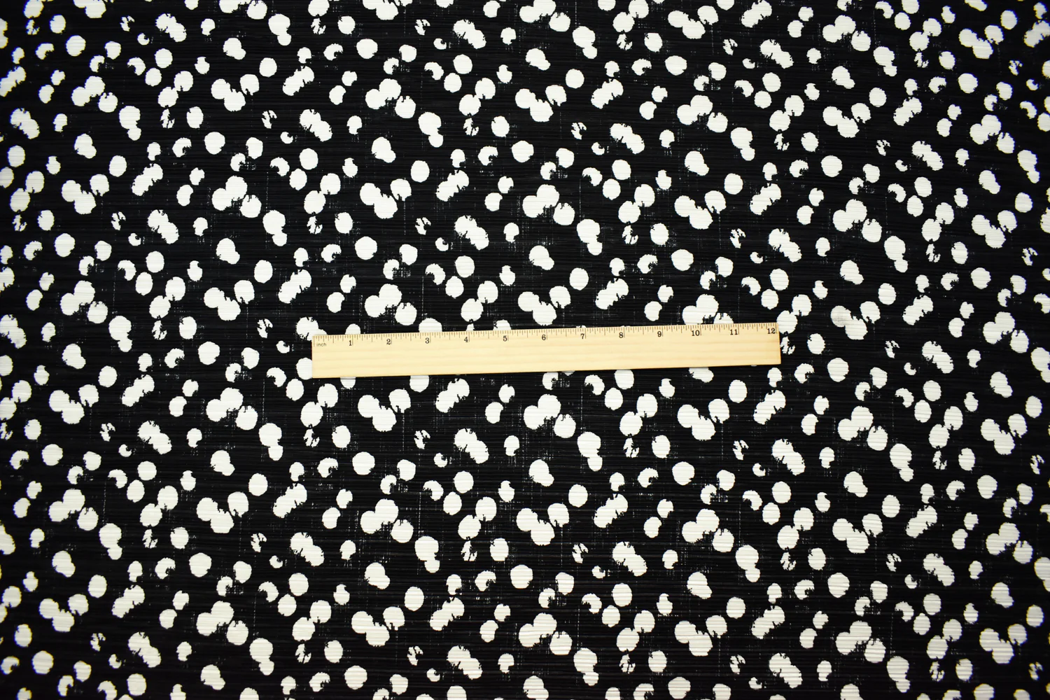 Black-White Poly Stretch Spandex Dot Print Pleated Interlock Knit Fabric - Image 4