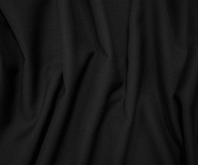 Black Wool Poly Mini Diamond Dobby Woven Shirting Fabric - Image 3