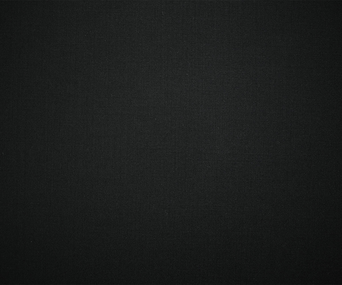 Black Wool-Poly Solid Black Twill Woven Suiting Fabric - Image 4