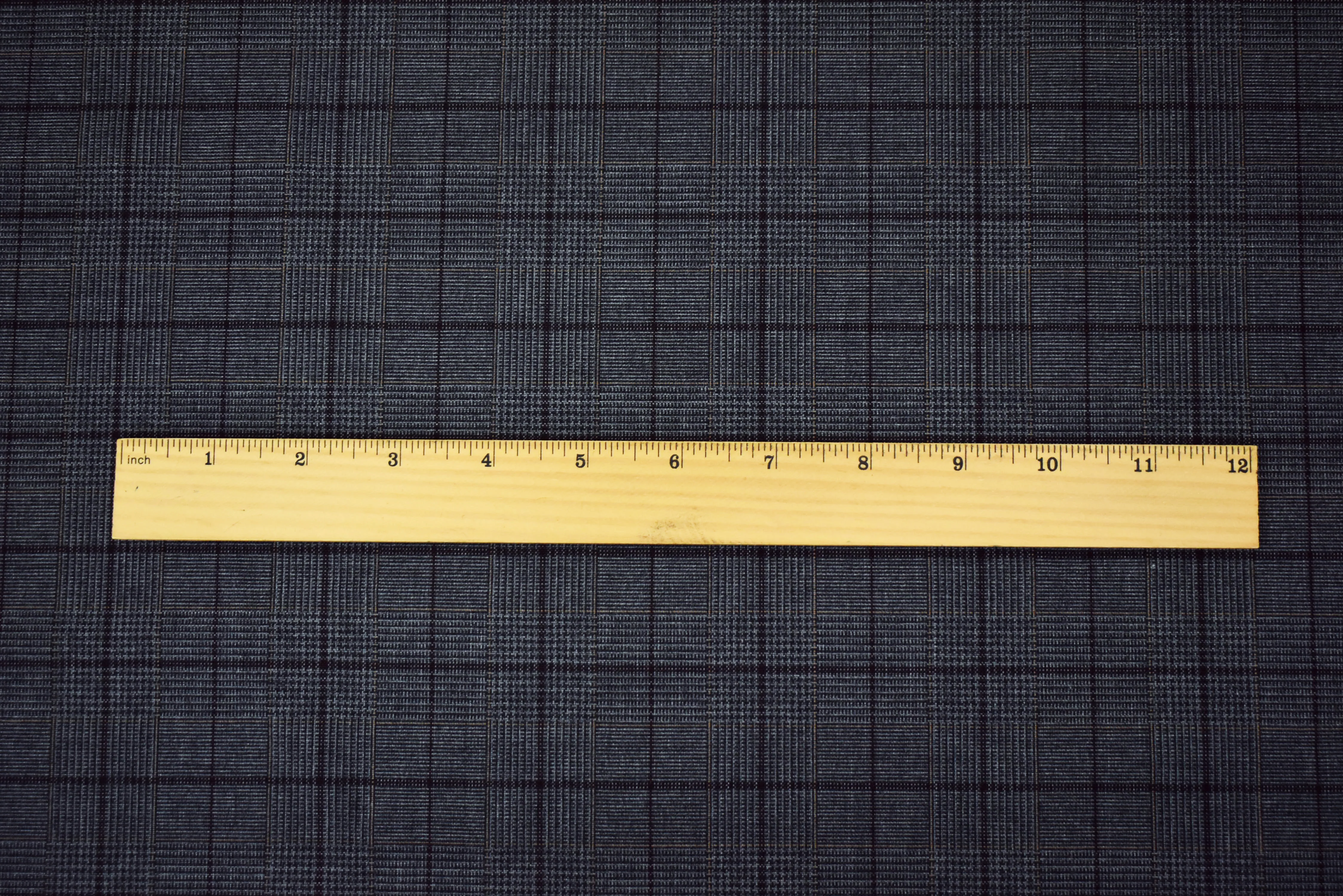 Black-Yellow-Multi Wool-Poly Check Glen Plaid Shirting Woven Fabric - Image 5
