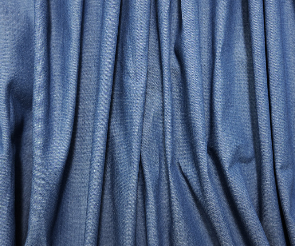 Blue 4.5 oz. Washed Cotton Twill Denim Reorderable Woven Fabric - Image 2