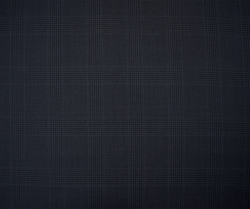 Blue-Black-Brown Wool Rayon Check Plaid Woven Suiting Fabric - Image 4