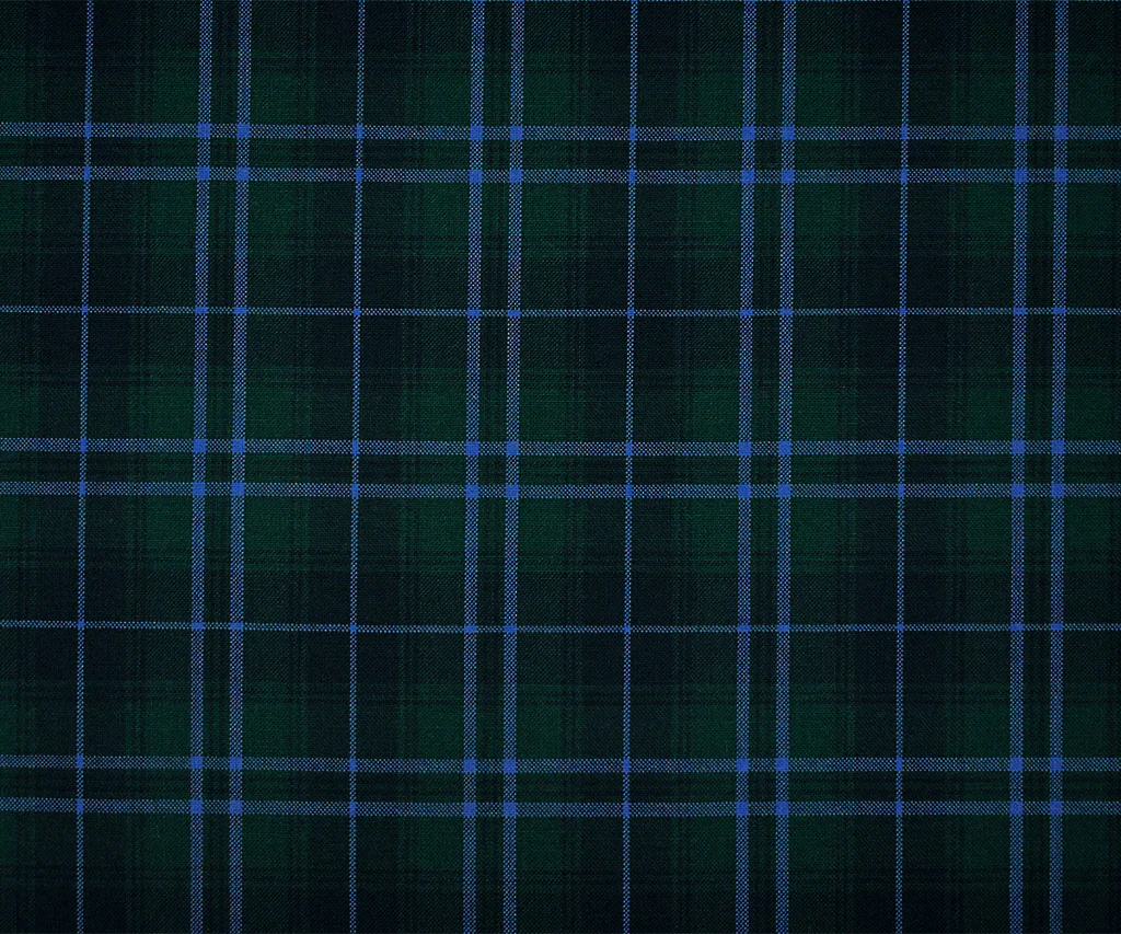 Blue-Green-Multi Poly Wool Plaid Check Shirting Woven Fabric - Image 4