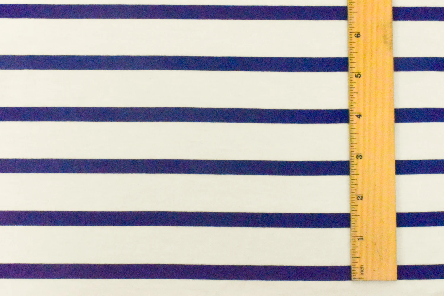 Blue-Ivory Stripe Stretch Spandex Rayon Modal Jersey Knit Fabric - Image 5