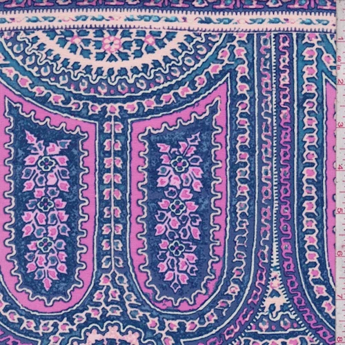 Blue/Orchid Moroccan Silk Crepe de Chine Fabric