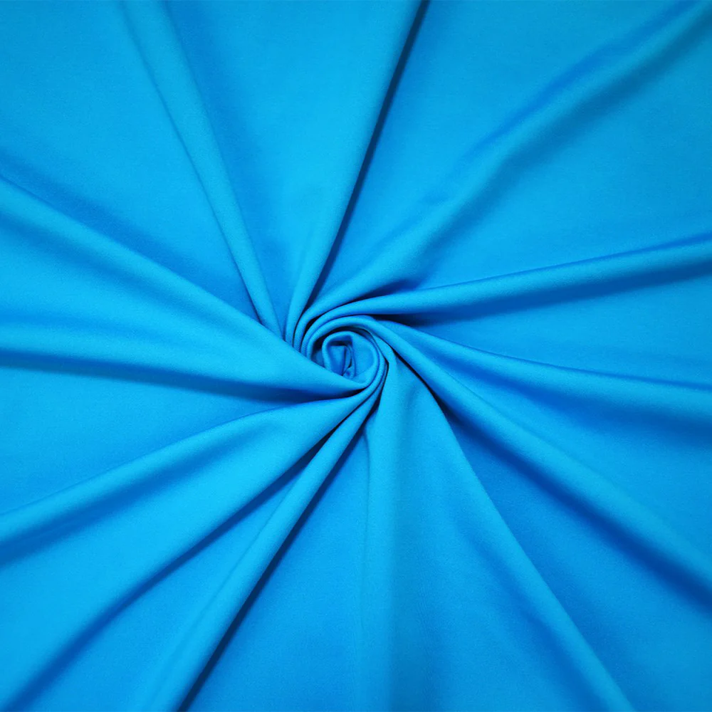 Blue Poly Strech Spandex Tricot Single-Sided Brush Activewear Knit Fabric