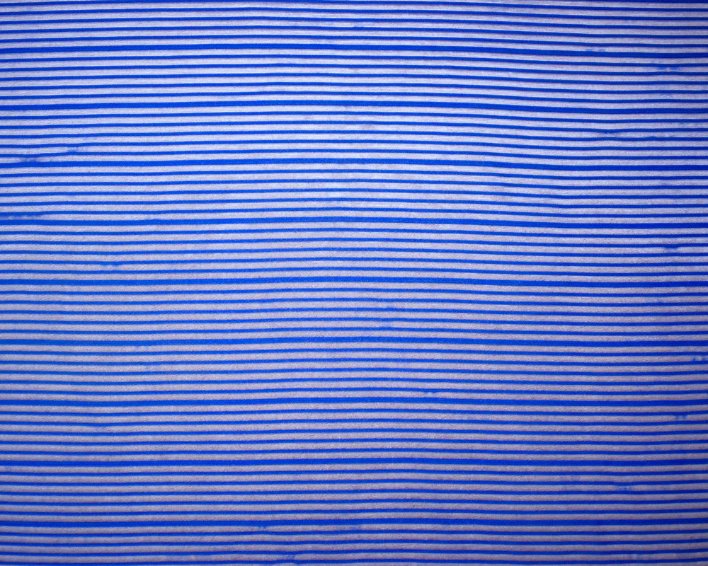 Blue Poly Stretch Spandex Rib Like Mesh Knit Fabric - Image 3