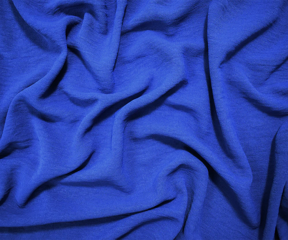 Blue Polyester Air Flow CEY Crepe Solid Woven Fabric - Image 3