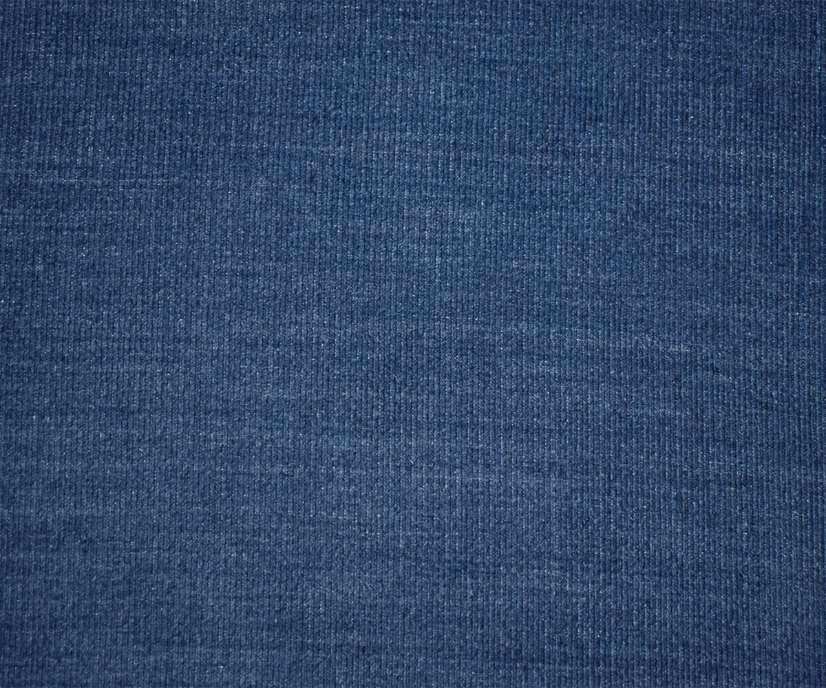 Blue-White Famous Maker Cotton-Rayon Striped Corduroy-Like Woven Fabric - Image 2