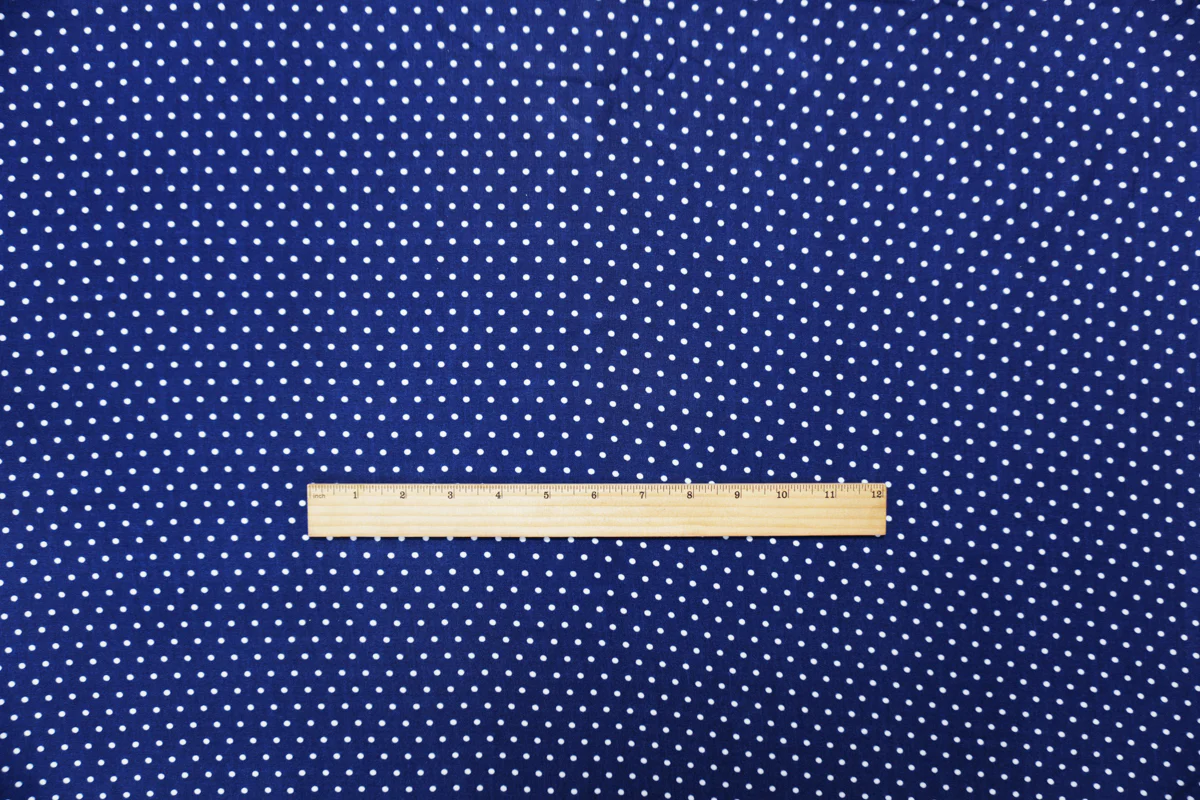 Blue-White Rayon Dot Printed Challis Woven Fabric - Image 4