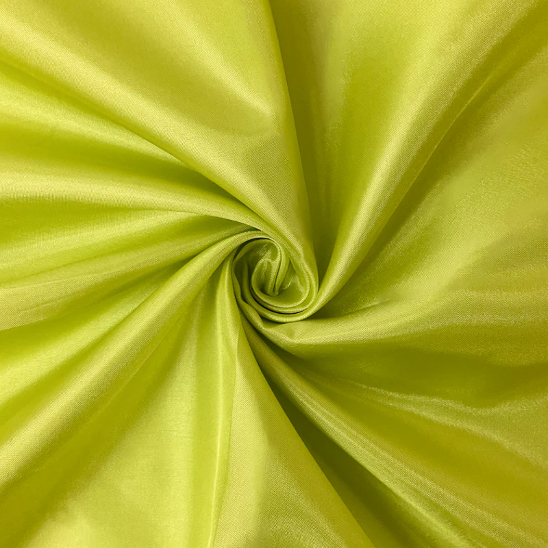 Bright Chartreuse Poly China Silk Solid Lining Woven Fabric
