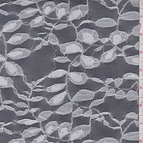 Bright White Vine Lace Fabric