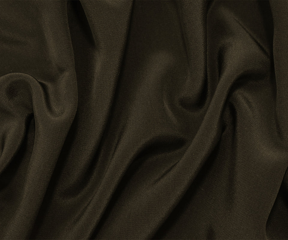 Brown Famous Designer Silk Crepe De Chine Woven Fabric - Image 3