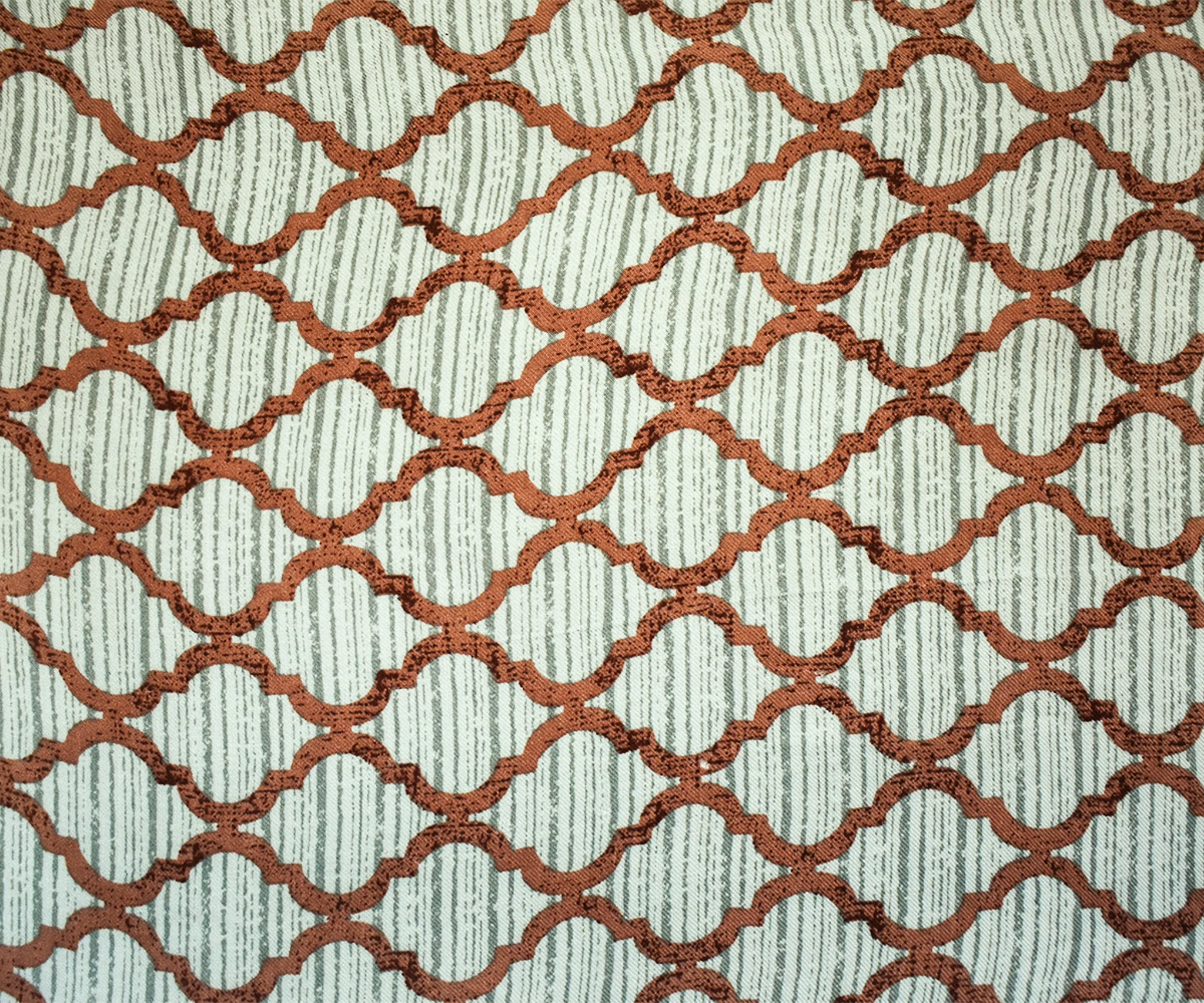 Brown-Gray-Multi Border Multi Pattern Printed Twill Woven Fabric - Image 3