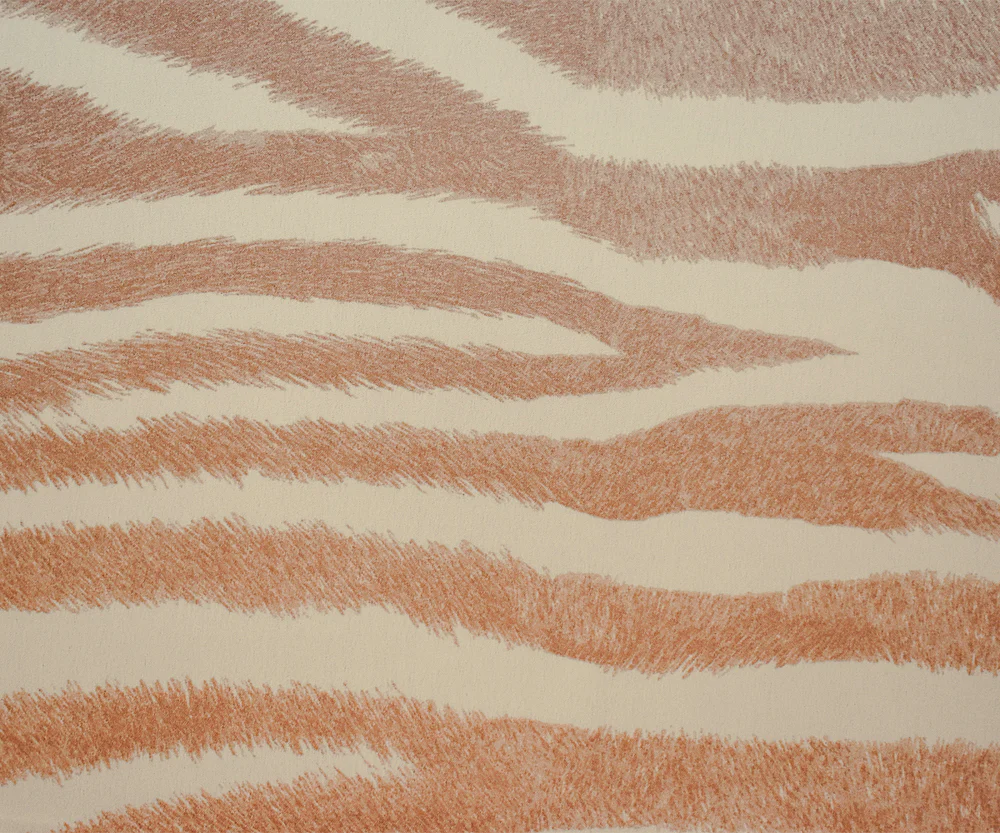 Brown-Ivory Zebra Pattern Printed Poly Charmeuse Woven Fabric - Image 4