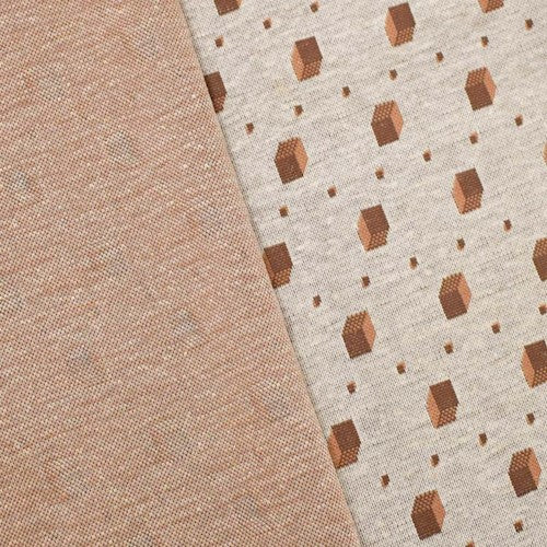 Brown/Multi Cube Jacquard Knit Fabric