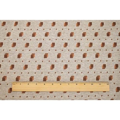 Brown/Multi Cube Jacquard Knit Fabric - Image 2