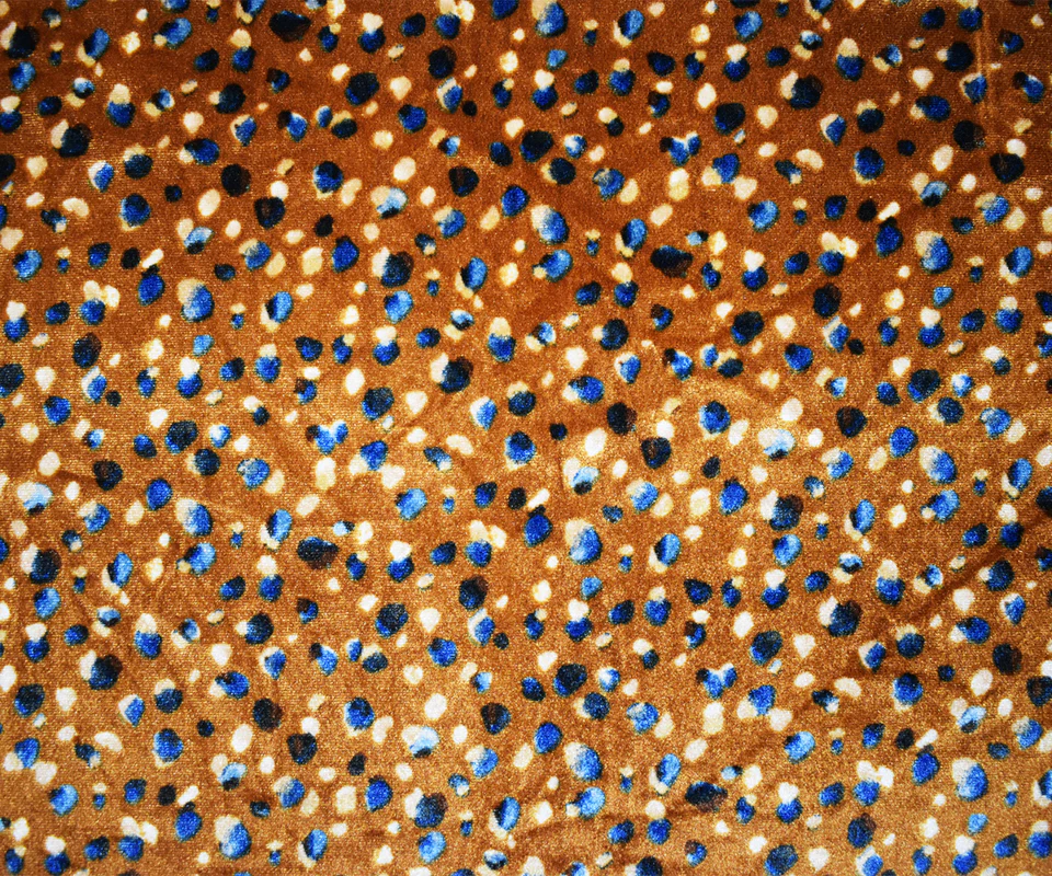 Brown-Multi Poly Stretch Abstract Printed Velvet Knit Fabric - Image 3
