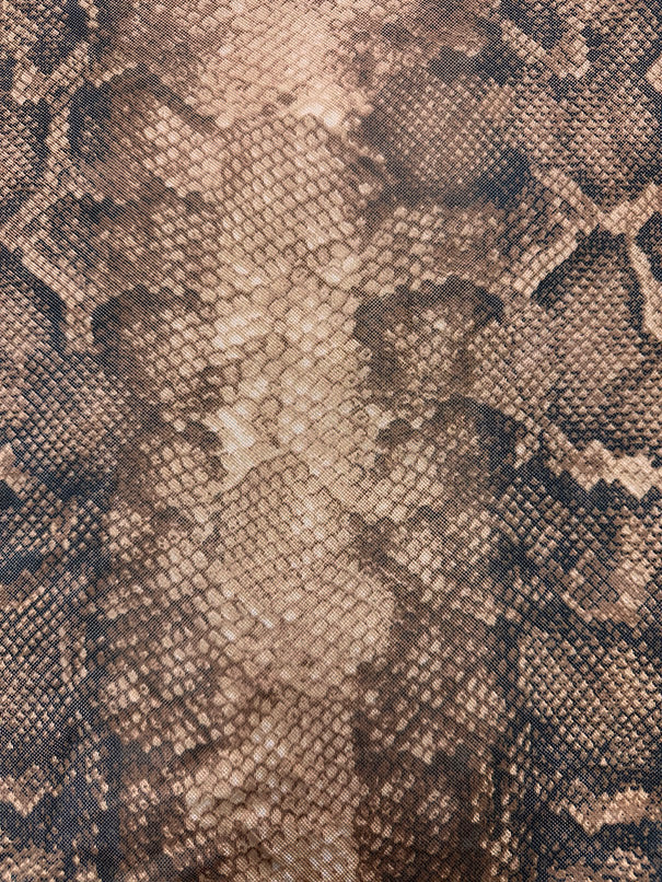Brown Multi Snakeskin Print Stretch Mesh Fabric - Image 2