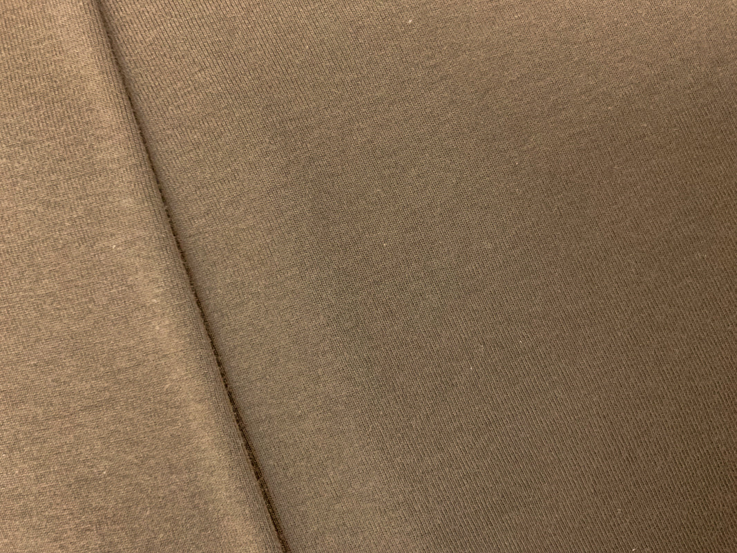 Brown Organic Cotton Solid 1X1 Rib Knit Fabric - Image 2