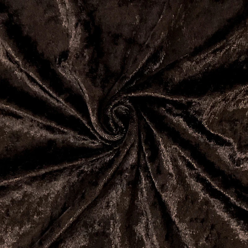 Brown Poly Spandex Stretch Crushed Velvet Knit Fabric