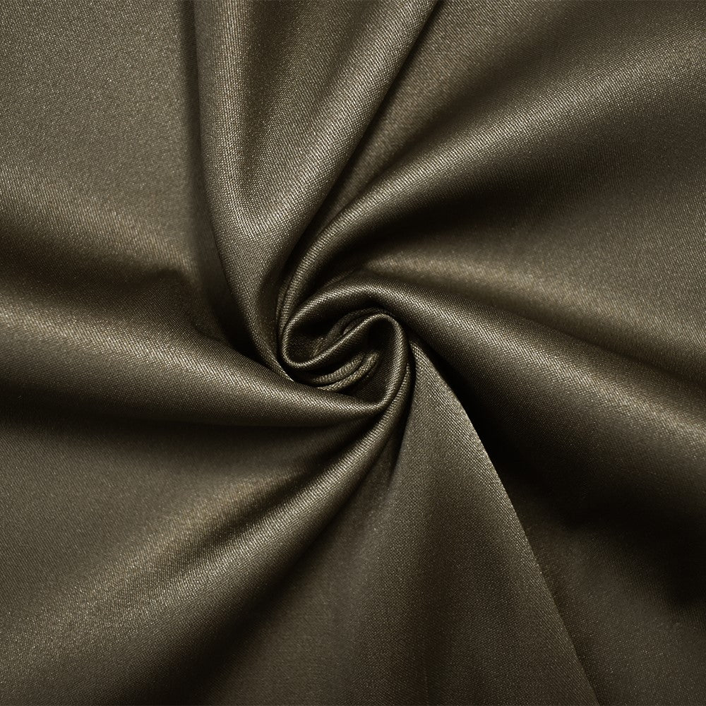 Brown Poly Stretch Spandex Lamour Solid Satin Woven Fabric
