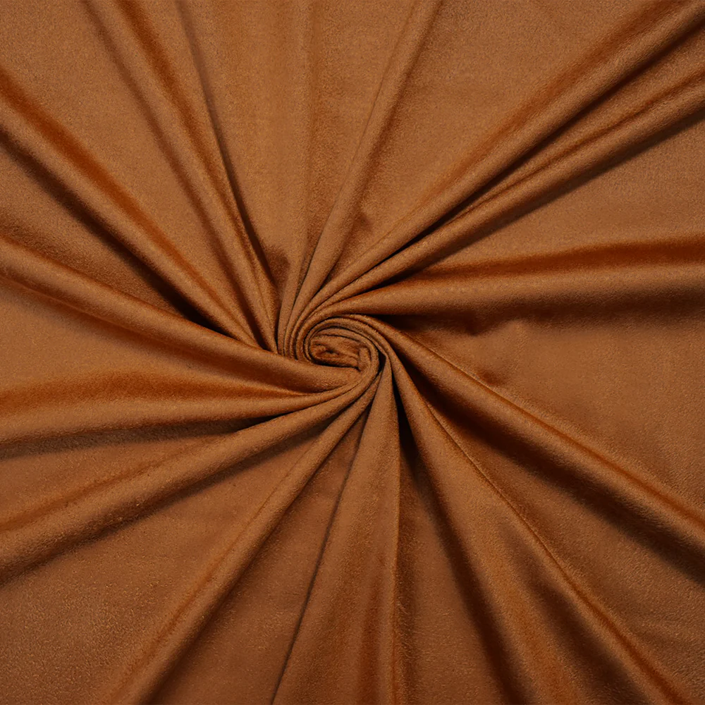 Brown Stretch Spandex Solid Microsuede Knit Fabric
