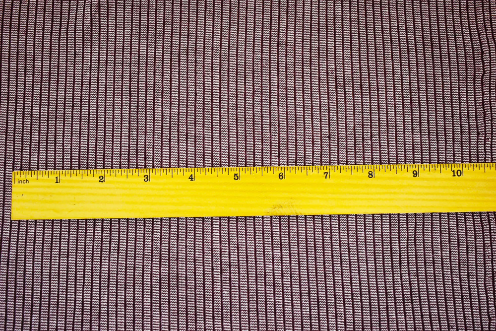 Brown-White Poly Stretch Spandex Textured Stripe Knit Fabric - Image 2