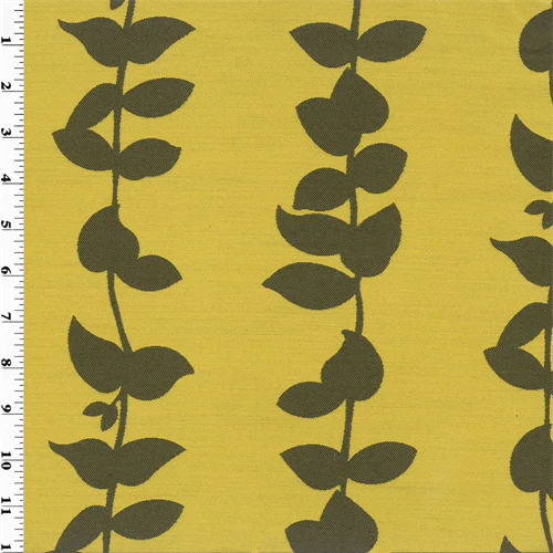 Brown/Yellow Vine Stripe Jacquard Home Decorating Fabric