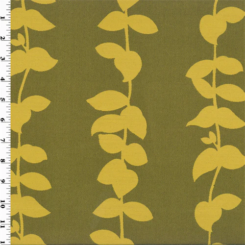Brown/Yellow Vine Stripe Jacquard Home Decorating Fabric - Image 2