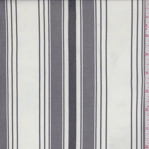 Chalk/Black Stripe Power Mesh Fabric