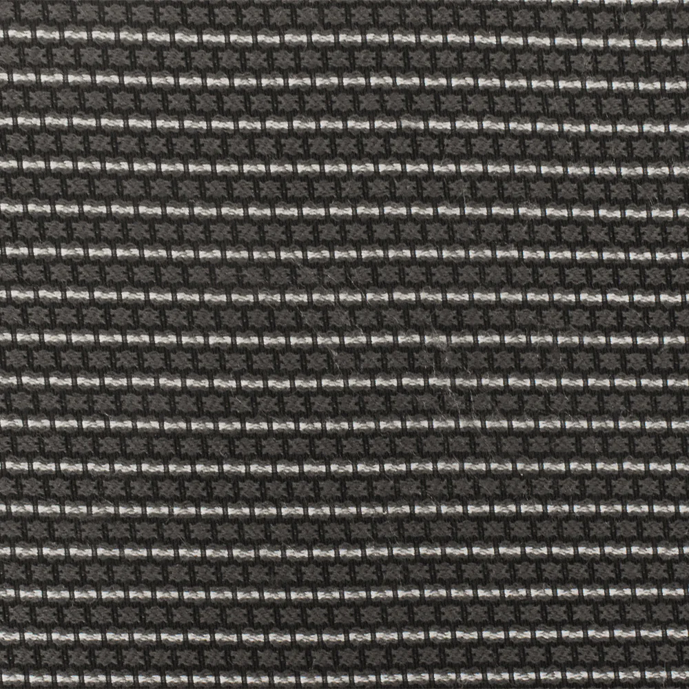 Charcoal Gray-Black Stripe Poly Acrylic Reversible Dobby Woven Fabric - Image 3