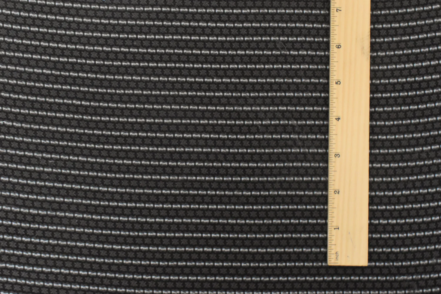 Charcoal Gray-Black Stripe Poly Acrylic Reversible Dobby Woven Fabric - Image 4