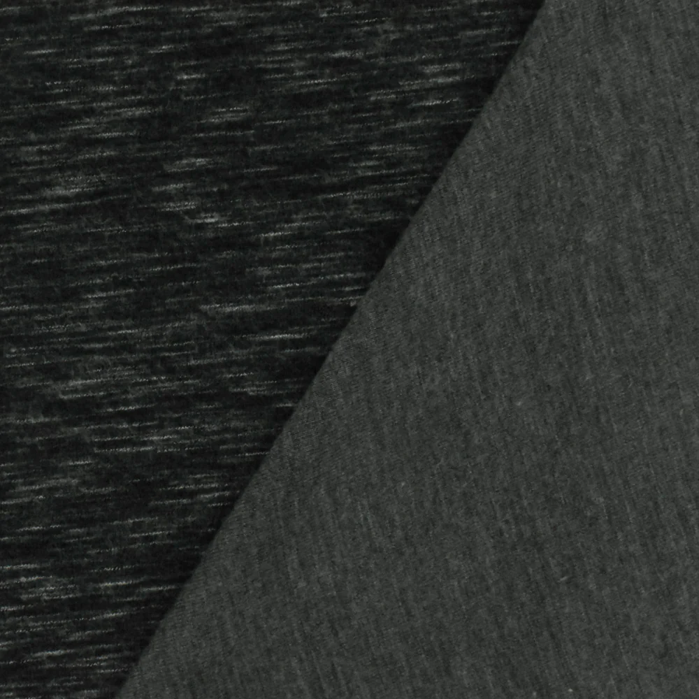 Charcoal Gray Famous Designer Textured Stretch Double Knit Fabric - Image 4