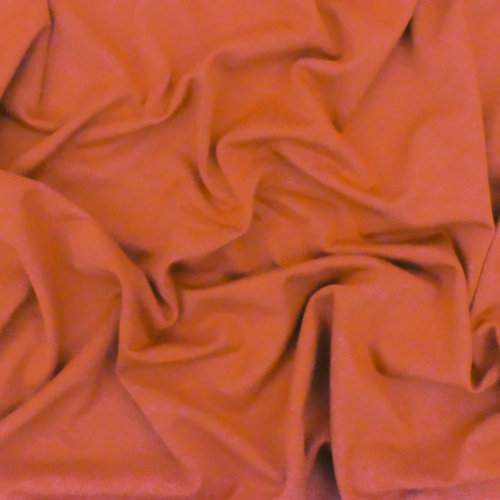 Clay Orange Solid Stretch Rayon Jersey Knit Fabric - Image 3