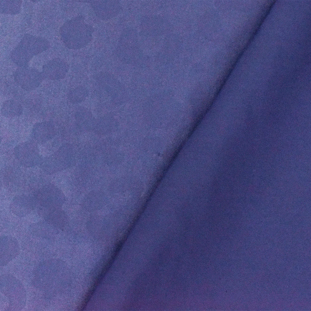 Cobalt Blue Famous Maker Leopard Printed Satin Tricot Swimwear Knit Fabric - Image 3