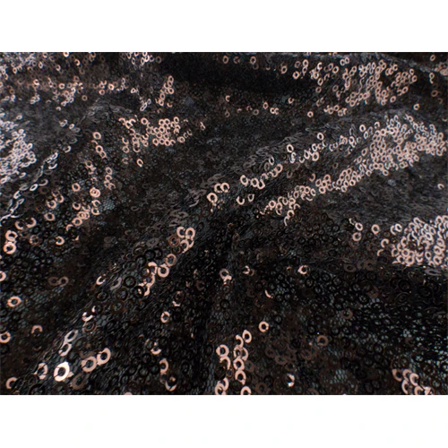 Copper Brown Sequin Mesh Fabric - Image 4