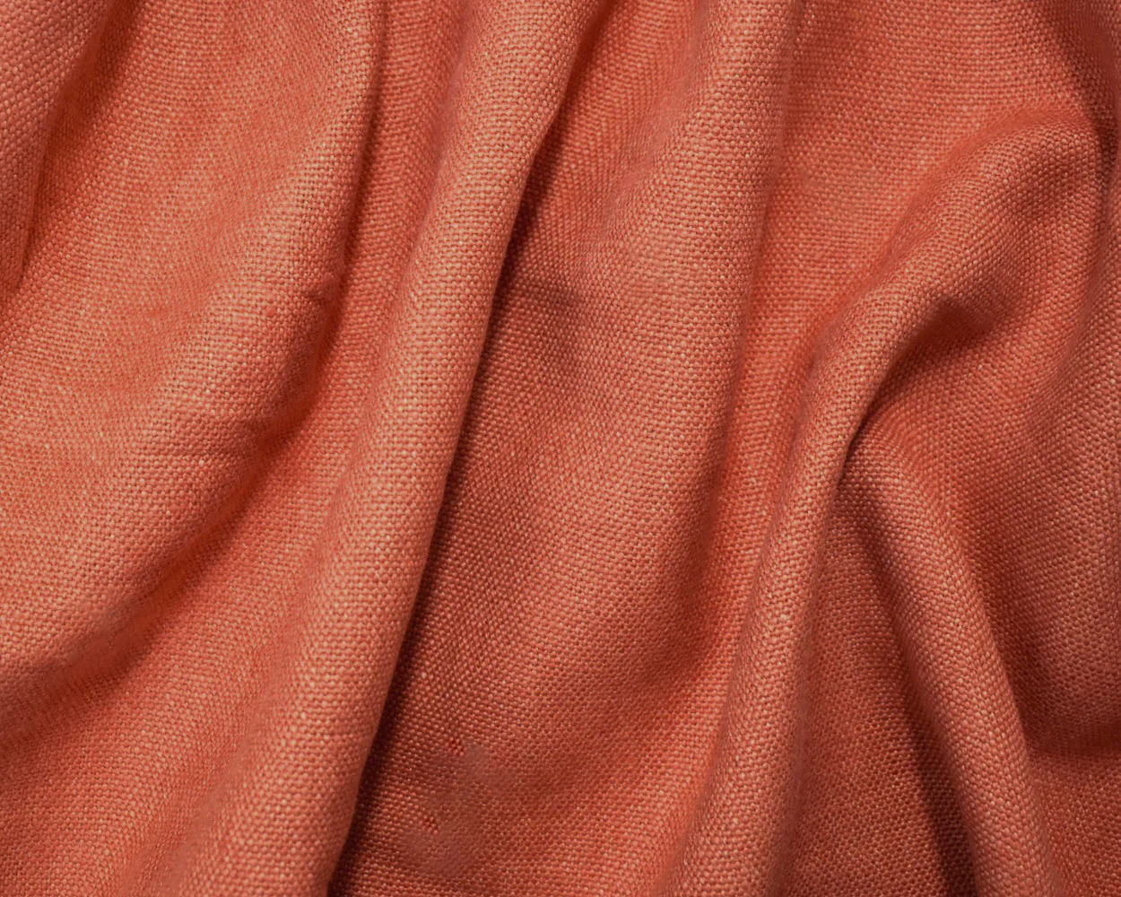 Coral Orange Linen Convington Slub Canvas Woven Fabric - Image 3