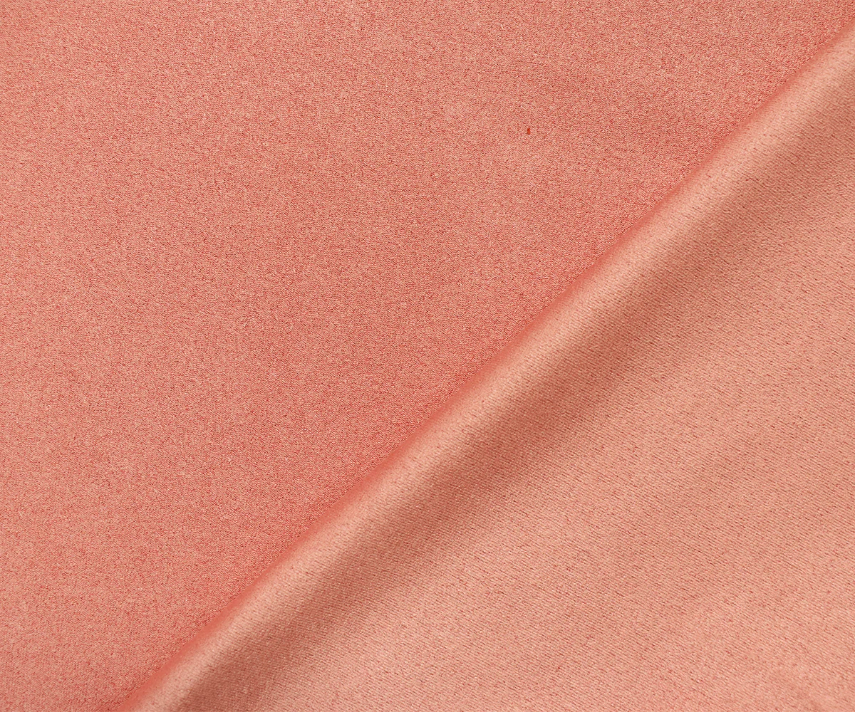 Coral Pink Stretch Spandex Solid Microsuede Knit Fabric - Image 2