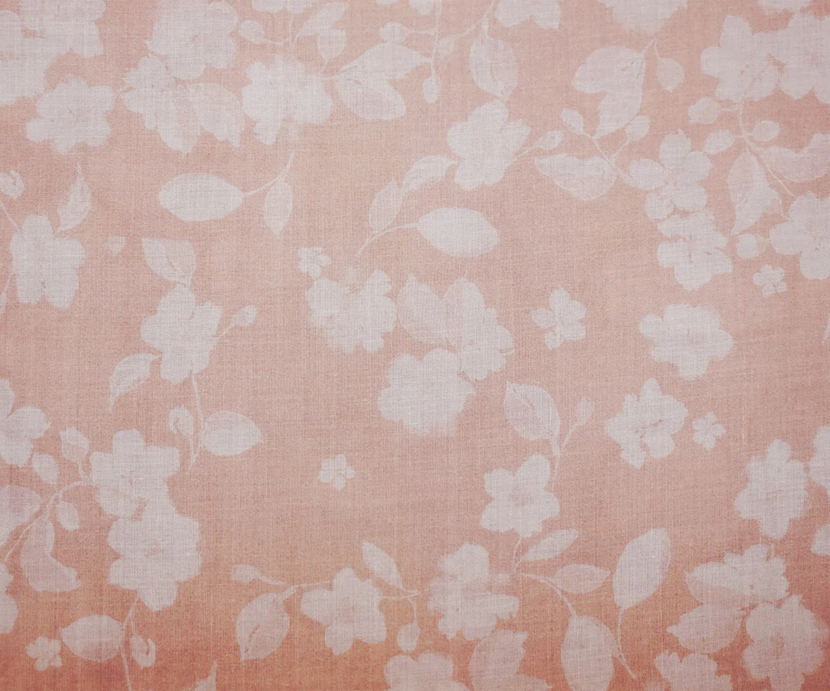 Coral Pink-White Famous Maker Cotton Floral Printed Lawn Woven Fabric - Image 4
